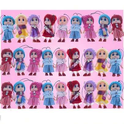 10pcs Cute Small Woolen Hat Confused Doll Palm Doll Doll Key Phone Chain Pendant 8cm Blurry Doll Pendant For Girls' Toy Keychain - Student Reward Gift