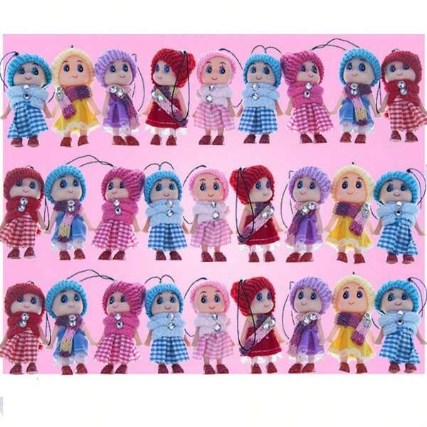 10pcs Cute Small Woolen Hat Confused Doll Palm Doll Doll Key Phone Chain Pendant 8cm Blurry Doll Pendant For Girls' Toy Keychain - Student Reward Gift