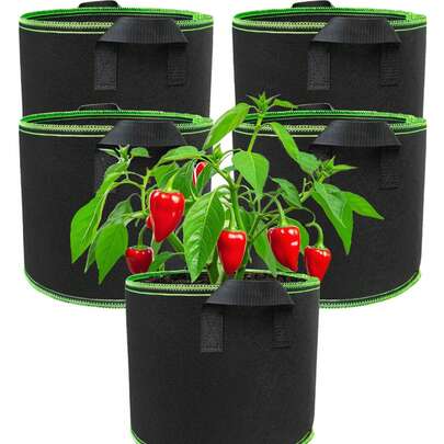 Non-Woven Fabric Planting Bags, Tree Planting Bags, Growth Bags, Nursery Pots, Fabric Planting Bags With Handles - Breathable Non-Woven Fabric Planting Containers, Suitable For Tomatoes, Potatoes, Vegetables, Strawberries | Can Be Used Indoors And Outdoors | Lightweight, With Plant Support Frame | Multiple Sizes Available