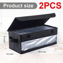 2 Packs Large Capacity CD DVD Storage Case Holds 165 Discs Each Durable - Black - View 4
