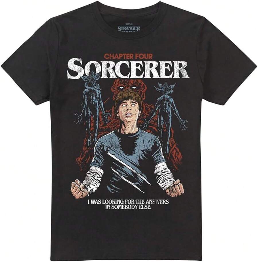 StrangerThings T-Shirt Made From 100% Cotton, Unisex T-Shirt, Hawkins T-Shirt, Demogorgons StrangerSS Hawkins ThIng Hugs Graphic T-Shirt, StrangerSS Hawkins ThIng Inspired Illustration Graphic Cotton T-Shirt, 100% Cotton Shirts With Demogorgons StrangerSS Style Upside-DownS ThIngs Shirt, Mike, Lucas, Eleven, Dustin, Demodogs, Hawkins Indiana Fans. Exquisite Shirts, Holiday T-Shirt, Loves - StrangerS Hawkins ThIng Demogorgons Pattern, Men's Top, Crew Neck Casual T-Shirt Made From Exquisite Cotton, StrangerSS ThIngS, Valentine's Day Gift, St. Patrick's Day Gift, Happy Easter Gift. NO. 271 - 黑色 - 查看 1