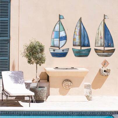 夏季航海木制帆船系列壁挂装饰，家居客厅卧室装饰