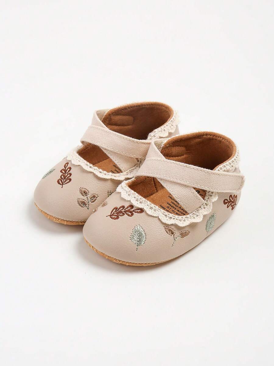 Newborn Infant Girls' Mary Jane Shoes, Non-Slip Sole Ballet Flats, Princess Dress Shoes, Infant Toddler First Walking Shoes