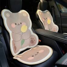 1pc Breathable Honeycomb Mesh Car Seat Cushion, Cute Cartoon Design, Suitable For All Seasons - Multicolor - View 2