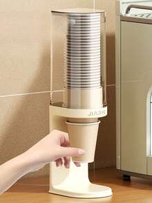 1 pieza Dispensador de vasos de escritorio - Soporte para vasos de baño, Estante de almacenamiento de tazas de café para el hogar, Adecuado para el hogar, la oficina, el hospital, el gimnasio - Multicolor - Ver 4