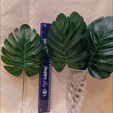 10/20/Chiếc Lá cọ nhân tạo 13,7 inch, Lá cọ nhiệt đới, Lá cọ giả có thân, Lá Monstera nhiệt đới nhân tạo, Cây nhân tạo, Cây xanh chống tia UV, Cây xanh nhân tạo, Thích hợp làm quà tặng Ngày của Mẹ, quà sinh nhật - Màu xanh lá cây đậm - Xem 11