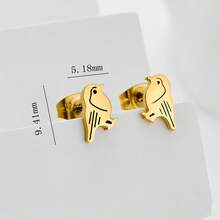 1 Pair Golden Earring In The Shape Of A Bird, With A Cute And Delicate Style. It Is Perfect For Daily Wear And Makes A Wonderful Gift. - GED955 - View 4