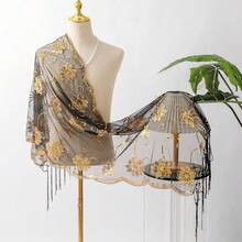 Elegant Long Tassel Chiffon Shawl For Bridesmaid And Wedding Party Evening Dinner Elegant Name Lady Summer Winter Spring Autumn - Multicolor - View 12