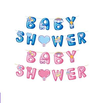 1个婴儿力量纸质横幅派对装饰横幅布置道具字母彩色旗帜生日横幅，适用于婴儿派对、迎婴派对。