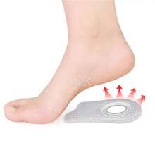 1 Pair Soft Silicone Gel Insoles, Heel Cushion Shoe Pads, Pain Relief And Foot Protection, Unisex - Clear - View 1