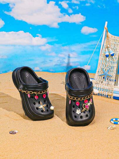 1双夏季新款儿童EVA拖鞋，套脚穆勒凉鞋，流行男女童时尚木屐，防滑轻便透气沙滩鞋，适合多种场合，吸睛配饰