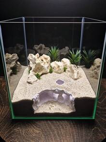 3D列印水族岩洞裝飾，耐用魚缸與爬蟲缸裝飾，即用型魚缸遮蔽處，寵物棲息地佈局人造景觀裝飾品 - A - 查看 7