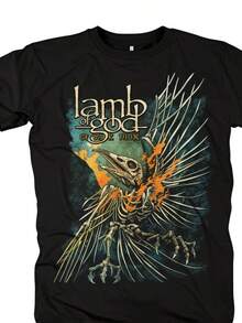 2026 Lamb Of God Heavy Mental Band T-Shirt Mens Cotton Tshirt Summer Short Sleeve Graphic Tee-Shirt Harajuku Streetwear T Shirts (2) Valentine's Day - 黑色 - 查看 1