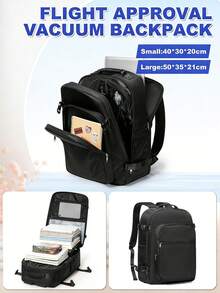 Ryanair Flight Approved Vacuum Compression Backpack, 40x20x30cm Carry On Travel Backpack With Laptop Compartment, 180° Opening Laptop Backpack For Men Women - Multicolor - View 1