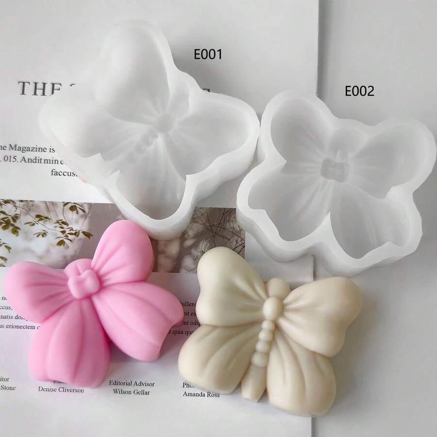 Bowknot Silicone Mold, DIY Crystal Resin Butterfly Decor, Handmade Candle & Aromatherapy - White - View 1