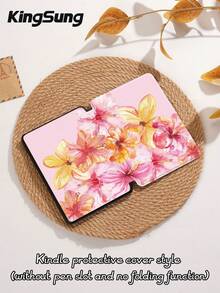 Kingsung Étui de protection pour tablette avec motif floral, compatible avec iPad 9.7/10.2/10.5/10.9/12.9 pouces/Pro 11 pouces, 10e génération, Galaxy Tab S6 Lite 10.4 pouces, Kindle Paperwhite 12e génération 2024, Kindle 11e génération 2022, Clara Color. Protection antichoc douce, support pour support intelligent/réveil/veille automatique - Multicolore - Voir 10