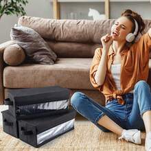 2 Packs Large Capacity CD DVD Storage Case Holds 165 Discs Each Durable - Black - View 7