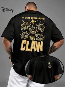 Disney Official Licensed Aliens "The Claw" Double-Sided Graphic T Shirts 100 Percent Cotton Shirt Washed 230g Unisex - Black - View 1