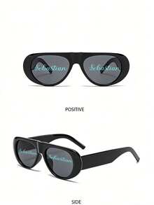 1pc Customized Luxury Fashion Glasses, Unisex Flattering UV Protection Glasses, Wedding & Party Accessories - Multicolor - View 6