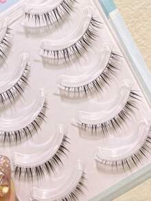 5 Pairs Cartoon Style False Eyelashes, Natural Curly & Lengthening, Lightweight & Reusable, Suitable For Daily Wear In Various Occasions, 5-10mm - View 5
