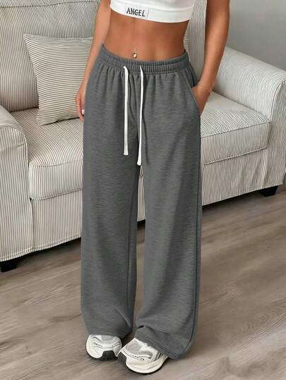 This Women's Casual Sweatpants Feature A Loose, Straight-Leg Silhouette With Excellent Drape, Suitable For Both Indoor And Outdoor Activities, And Also Make A Great Gift For Couples. The Pants Are Made Of 100% Polyester Fabric And Have A Drawstring Waistband For Adjustable Fit, Available In Multiple Colors. Spring