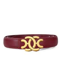 1/2pcs New Women's Summer Simple And Versatile Double C Smooth Buckle Explosive Design Sense Casual Jeans Belt - Multicolor - View 7