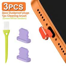 Set 3 Buah Penutup Debu Logam Termasuk 2 buah Penutup Debu Type-C/Lightning dengan 1 buah Sikat Pembersih, Penutup Debu Port Pengisian Lightning Kompatibel dengan iPhone 17 16 15 14 13 12 11 Pro Max, Pelindung Port Type-C Kompatibel dengan Semua Perangkat Type-C - MultiWarna - View 11