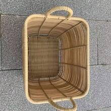 1pc Nordic Style Wooden Color Rattan Woven Desktop Storage Basket, Ultra Versatile Organizer For Snacks, Toys And Miscellaneous Items, Space-Saving, Elegant Rattan Craft For Living Room, Kitchen, Office, Dorm, Spring Home Organization And Daily Use, Compact Yet Capacious For Clutter Control And Routine Storage - View 4