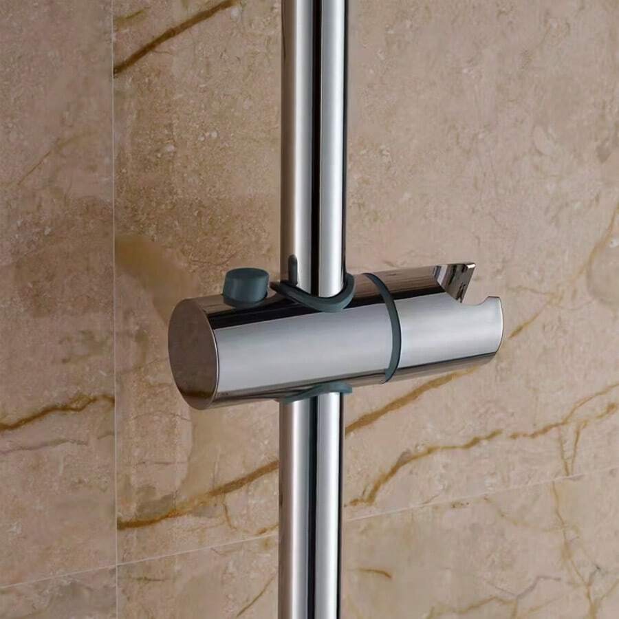 1pc Circular Rod Shower Bracket, Insertable Shower Rod Adjustable Shower Head Holder
