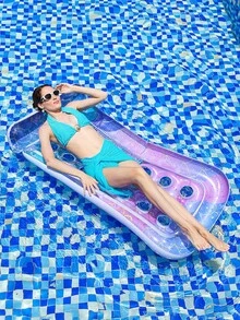 21-Hole Sequin Inflatable Floating Hammock Chair, Adult Water Floating Swimming Ring Pool Toy, Pool Inflatable, Beach Essentials, Pool Float - Multicolor - View 5