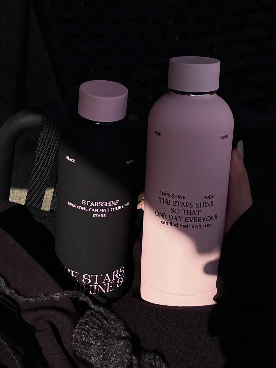 550ml Insulated Water Bottle – Matte Black & Pink Duo, 24hr Cold / 12hr Hot, Leakproof For Travel & Gym - Multicolor - View 1