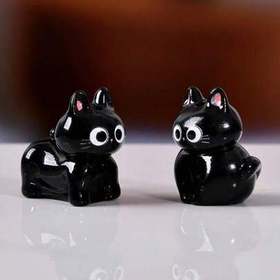 6 món đồ trang trí xe hơi hình mèo con đen dễ thương