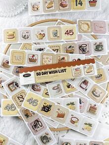 1 Book Of 20 Sheets Faux Embroidered Date Stickers, Pre-Cut No Trimming Needed, Cute Scrapbooking Materials Scrapbook Supplies Stationery Funny Stickers Kindle - Staying at Home - View 5