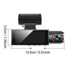 1 pieza Cámara de salpicadero de doble lente 1080P, adecuada para automóviles, frontal e interior, con pantalla IPS de 3.16" de gran angular, DVR de coche, diseño compacto, fácil instalación, discreta y se adapta a la mayoría de los vehículos - D8 - Ver 5