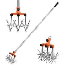 Rotary Cultivator Garden Rotary Tiller Adjustable Stainless Steel Poles Hand Tiller For Soil Mixing Or Reseeding Grass Lawn Tiller Total Length 57 Inch - Orange - View 8