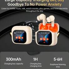 150 Language Translation, Permanent Free, ANC+ENC Noise Cancellation, Simultaneous Interpretation, Dual-Ear Mode, Live Recording, Digital LED Power Display, TWS In-Ear Wireless Headphones, Bluetooth Headphones With Built-In Capacitive Microphone, Deep Bass, Type-C Chargeable Case, Music, Gaming, Fitness Scenarios, Compatible With Phone/Android//OS - Khaki - View 4