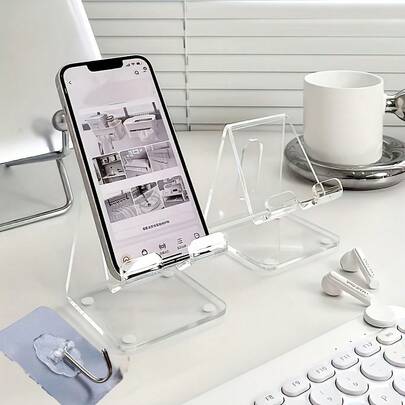 1Pc Adjustable Phone Holder, Multi-Angle Desktop Stand, Suitable For Live Streaming, Selfie Stick, Tripod, Video Recording, Online Classes, Vlog, Lazy Stand; Available In All Four Seasons,Boxed Multi-Piece Desk Phone Stand, Colorful, Creative Decor, Convenient Charging, Non-Slip Design, Suitable For Multiple Scenarios.