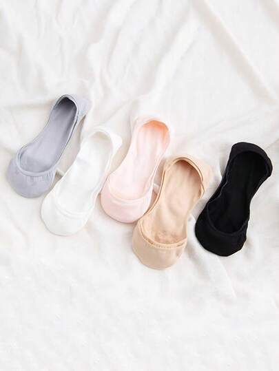 1/5/10 pares de calcetines tipo barco súper invisibles para mujer, de verano, con doble silicona antideslizante, de boca poco profunda y delgados, para tacones altos