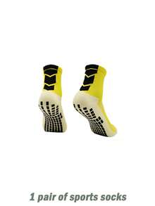 男士足球/运动袜，中筒长度，防滑点状毛巾底，透气，适合跑步、篮球、训练、运动，速干 - 彩色 - 查看 7