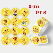500pcs/Roll Insect Stickers, Creative Cartoon Insect Stickers, Waterproof Stickers For Water Bottle, Fridge, 500pcs/Roll Cute Little Duck Stickers, Children Reward Stickers, Kindergarten Stickers, Toy Stickers, Scrapbooking - Multicolor - View 3