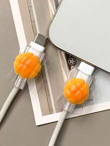 2个可爱汉堡和热狗面包造型的线缆保护套，20W通用Type-C安卓充电线礼品 - 彩色 - 查看 5