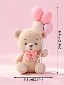 1 pièce Décoration de gâteau en forme d'ours en peluche rose avec nœud, décoration de gâteau en forme de ballon d'ours de dessin animé, décoration de table de dessert pour fête d'anniversaire d'enfants, cadeau de baby shower, pas un jouet. Ne convient pas aux enfants de moins de 14 ans. Tenir à l'écart des enfants. - Multicolore - Voir 13