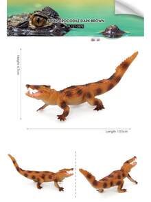 1pc Realistic Animal Crocodile Model - Siamese Crocodile, Short-Snouted Crocodile, Saltwater Crocodile, Cuban Crocodile - Educational Display - Multicolor - View 6