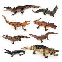 1pc Realistic Animal Crocodile Model - Siamese Crocodile, Short-Snouted Crocodile, Saltwater Crocodile, Cuban Crocodile - Educational Display - Multicolor - View 1
