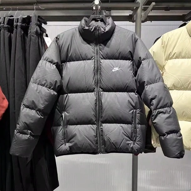 Nike Men's Puffer Jacket, Warm And Cold-Proof Down Jacket, Simple Coat, Stand-Up Collar Jacket