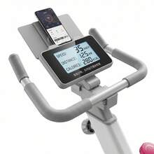 Bicicleta Estática para Hogar, Fácil de Usar, Ocupa Poco Espacio, Ajuste Multidireccional para Todas las Estaturas, Resistencia Infinita para Diferentes Intensidades, Montaje Sencillo, con Tapetes Antideslizantes, Estable y Sin Movimientos, Ideal para Ejercicio en Casa - Blanco - Ver 6