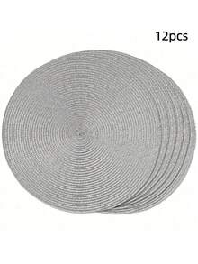 Thảm trải bàn dệt tay PP màu xám nhạt 15 inch, thảm tròn dệt, thảm chịu nhiệt, thảm trang trí, sản phẩm bán chạy nhất, có nhiều màu sắc, tấm lót bàn, thảm chống nhăn, thích hợp cho các dịp như sinh nhật, Giáng sinh, tân gia, tiệc liên hoan, tiệc lễ hội, họp mặt gia đình và nhiều hơn nữa. - Màu Xám nhạt - Xem 6