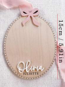 Personalized Birth Announcement Plaque, Matching Name Plate, Wooden Name Reveal Plaque, Customized Name Plate, Hospital Use Plaque, Name Plate, Bow Announcement, Bow Birth Plaque - F - Thẻ tên khai sinh B - Xem 10