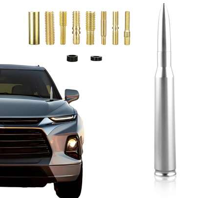Universal 50 Caliber Antenna Replacement Aluminum Alloy Bullet Style For Chevy GMC Dodge Ram Truck Accessories T-6061 Easy Installation 5-Minute Fit