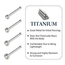 2个G23鼻环耳钉，钛合金L型鼻钉，20G鼻环，顶部1.5mm、2mm、2.5mm、3mm立方氧化锆，0.8mm鼻环穿孔饰品 - 銀色 - 查看 2